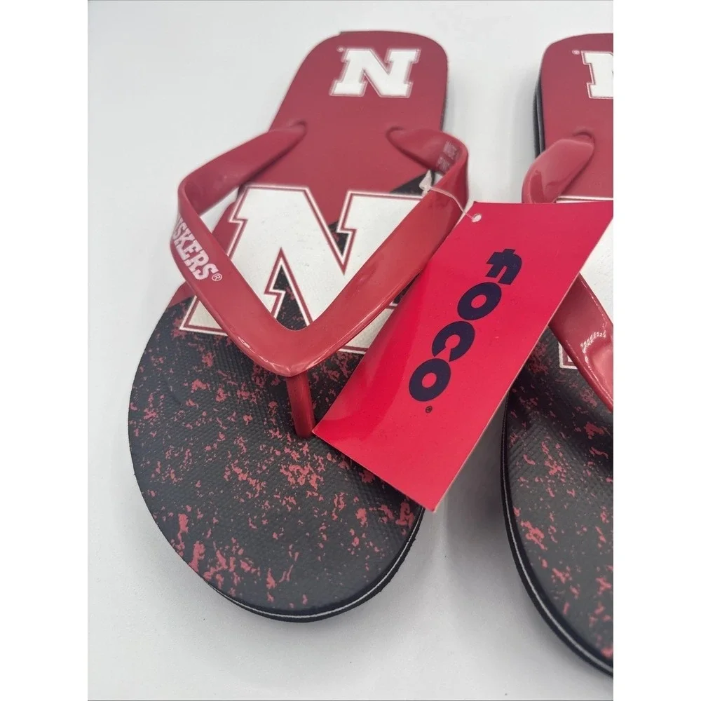 Foco Nebraska Cornhuskers Unisex Flip Flops Size Adult Medium‎